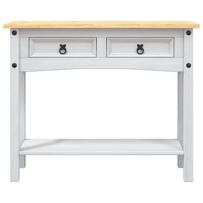 Tavolo Console in Pino Messicano Corona Bianco 90x34,5x73 cm | homemem39