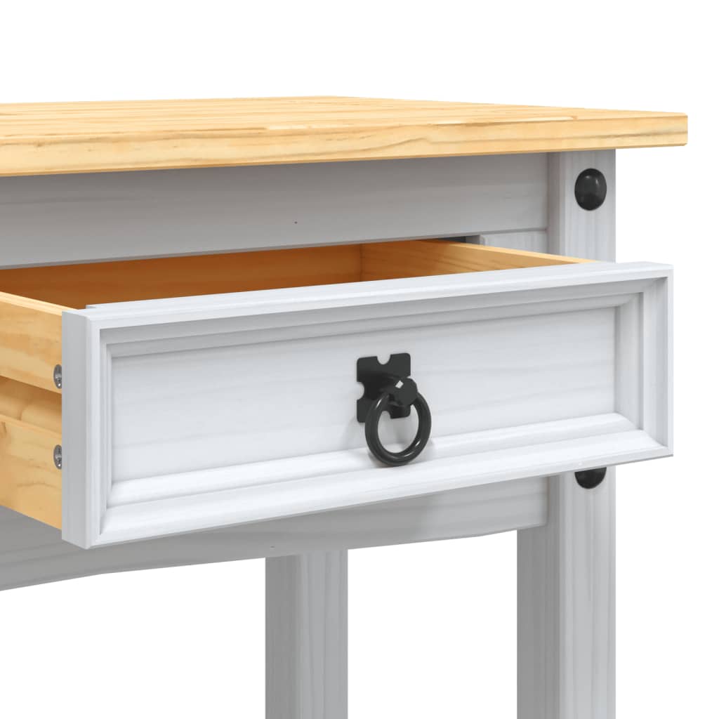 Tavolo Console in Pino Messicano Corona Bianco 90x34,5x73 cm | homemem39