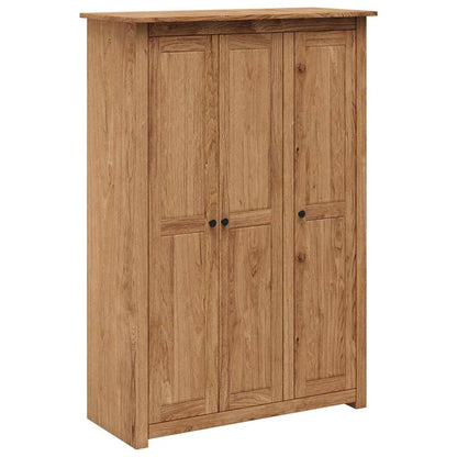 Armadio a 3 Ante 118x50x171,5cm Legno di Pino Panama Range