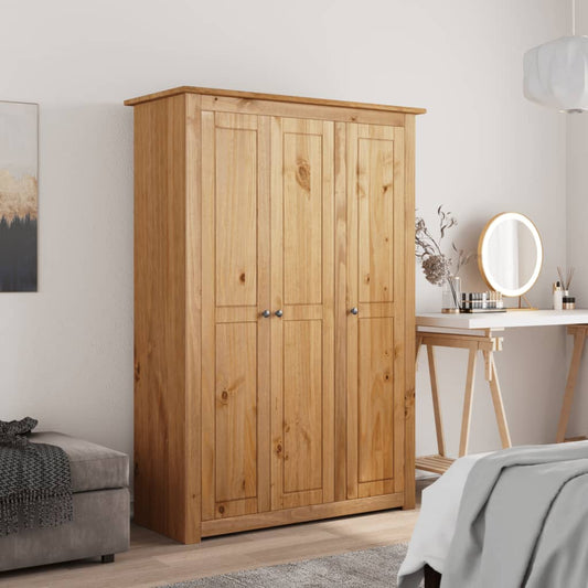 Armadio a 3 Ante 118x50x171,5cm Legno di Pino Panama Range - homemem39