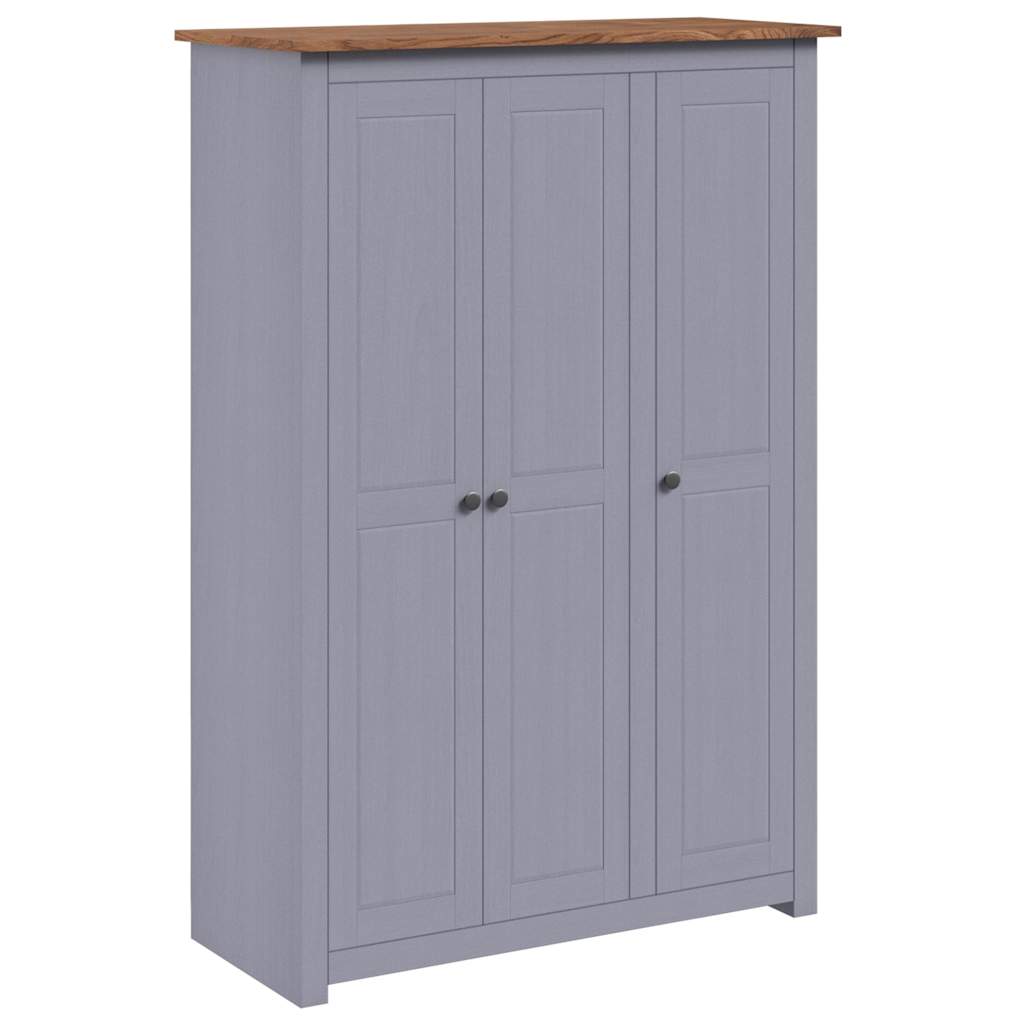 Armadio a 3 Ante Grigio 118x50x171,5cm in Pino Panama Range
