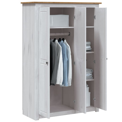Armadio a 3 Ante Bianco 118x50x171,5cm in Pino Panama Range - homemem39
