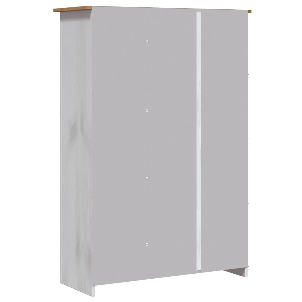 White 3-Door Wardrobe 118x50x171.5cm in Panama Range Pine