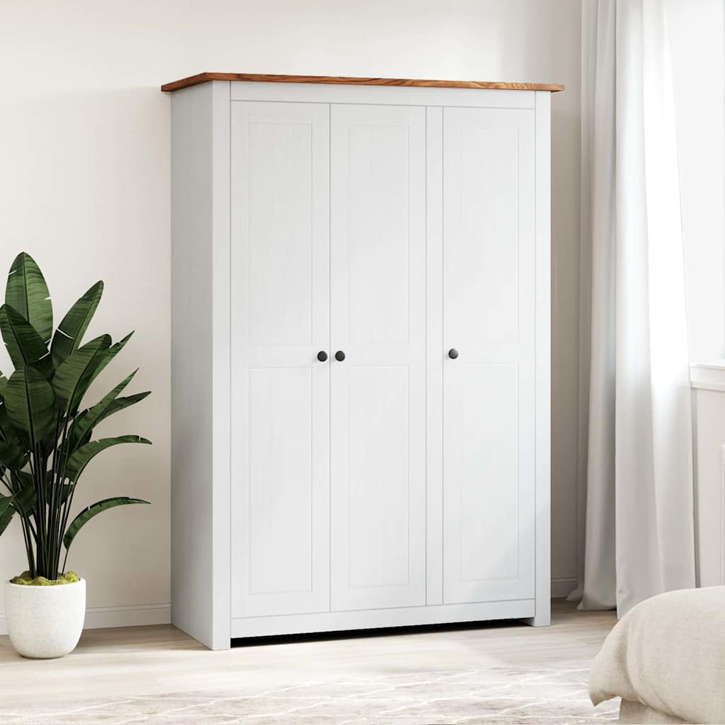 Armadio a 3 Ante Bianco 118x50x171,5cm in Pino Panama Range