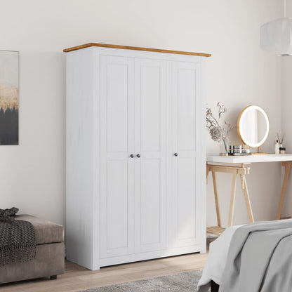 Armadio a 3 Ante Bianco 118x50x171,5cm in Pino Panama Range - homemem39