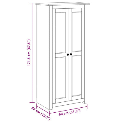 Armadio 80x50x171,5 cm in Legno Massello Pino Panama Range | homemem39