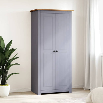 Armadio Grigio 80x50x171,5 cm Legno Massello Pino Panama Range | homemem39