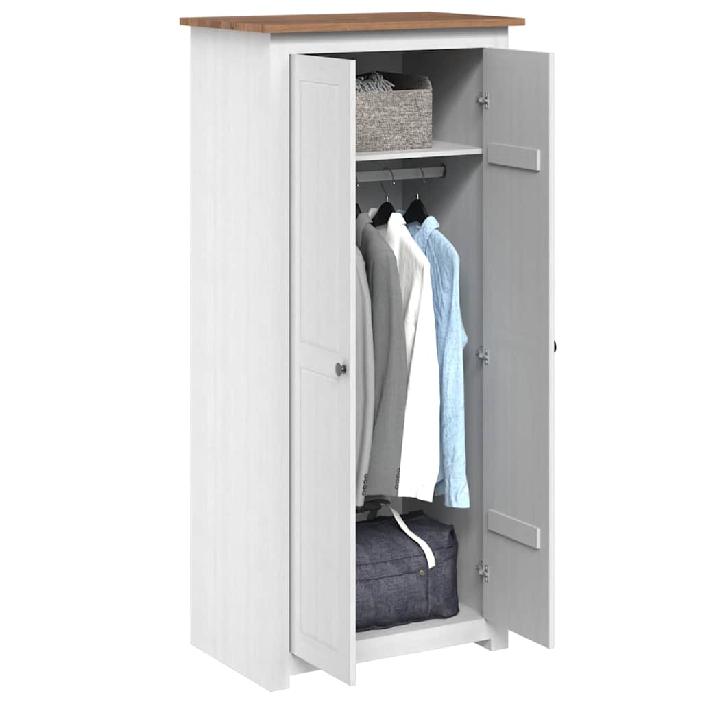 Armadio Bianco 80x50x171,5 cm Legno Massello Pino Panama Range | homemem39
