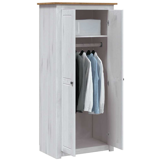Armadio Bianco 80x50x171,5 cm Legno Massello Pino Panama Range - homemem39