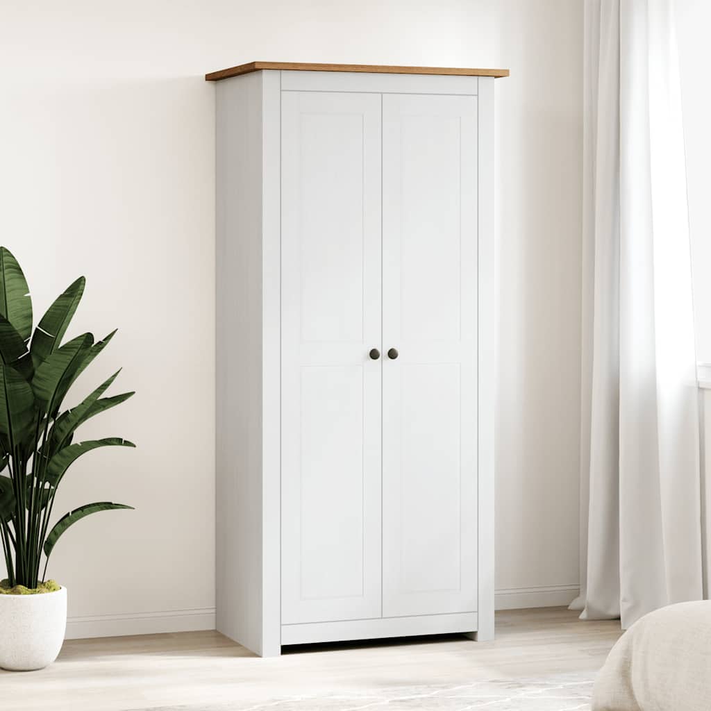 Armadio Bianco 80x50x171,5 cm Legno Massello Pino Panama Range | homemem39