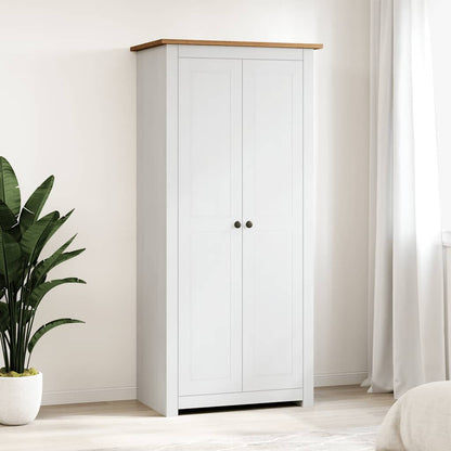 Armadio Bianco 80x50x171,5 cm Legno Massello Pino Panama Range | homemem39