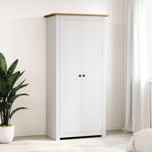 Armadio Bianco 80x50x171,5 cm Legno Massello Pino Panama Range | homemem39