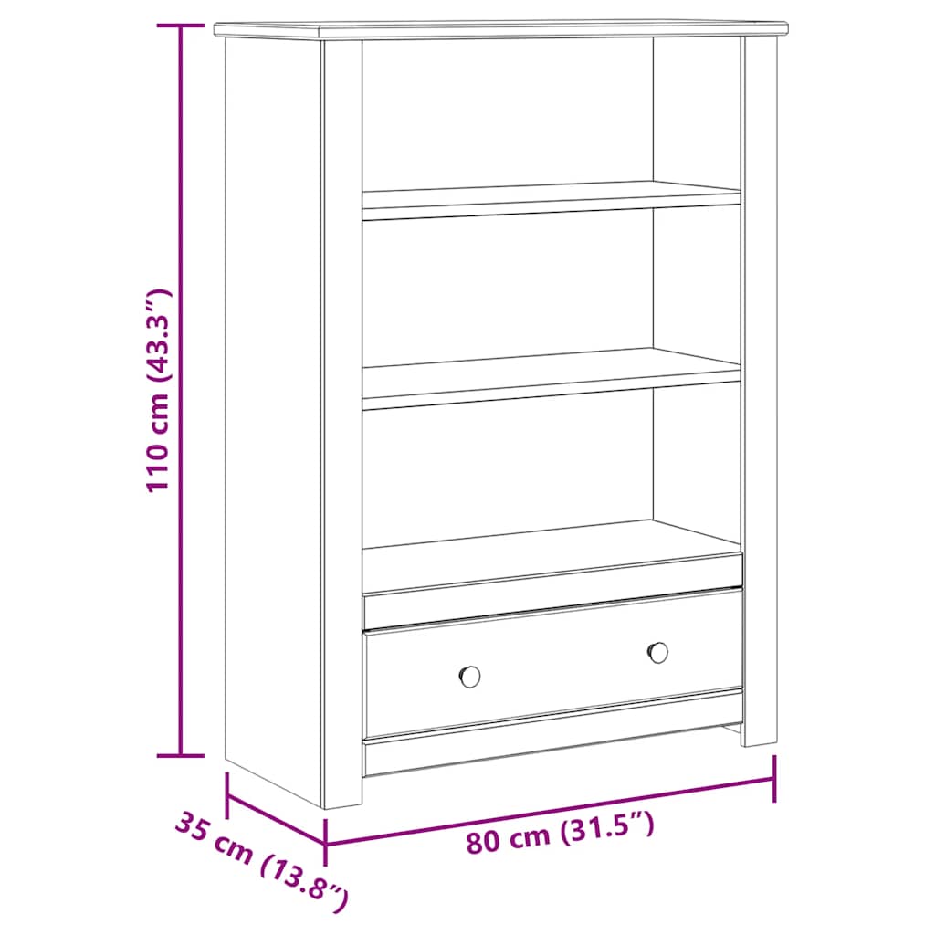 Libreria  80x35x110 cm in Pino Massello Panama Range | homemem39