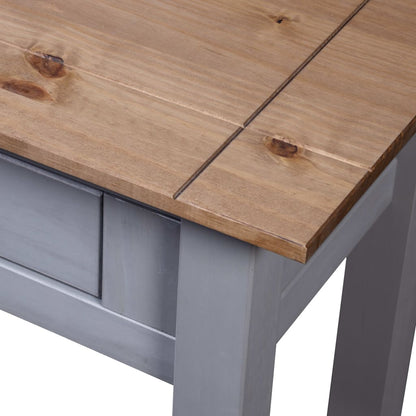 Tavolo Consolle Grigio 110x40x72 cm Legno Massello Pino Panama - homemem39