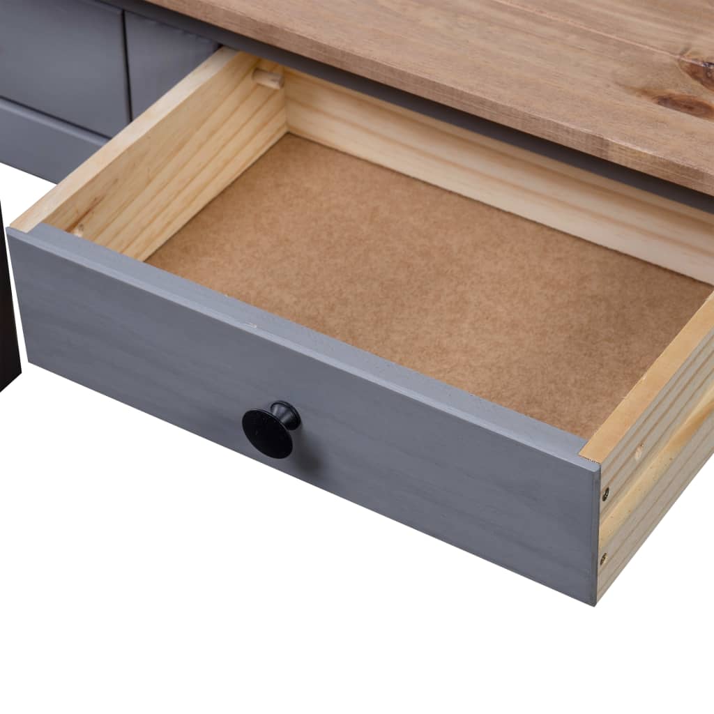 Tavolo Consolle Grigio 110x40x72 cm Legno Massello Pino Panama | homemem39
