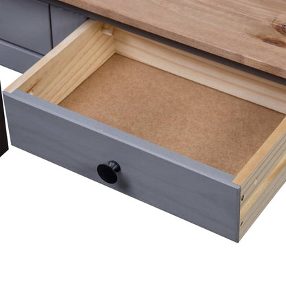 Tavolo Consolle Grigio 110x40x72 cm Legno Massello Pino Panama | homemem39