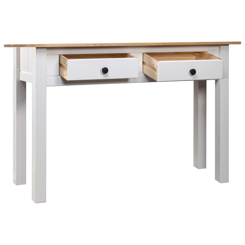 Tavolo Consolle Bianco 110x40x72 cm Legno Massello Pino Panama | homemem39