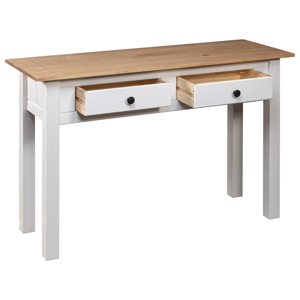 Tavolo Consolle Bianco 110x40x72 cm Legno Massello Pino Panama | homemem39
