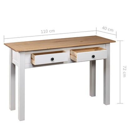 Tavolo Consolle Bianco 110x40x72 cm Legno Massello Pino Panama | homemem39