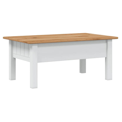 Tavolino Salotto Bianco 100x60x43,5cm Pino Massello Panama Range | homemem39