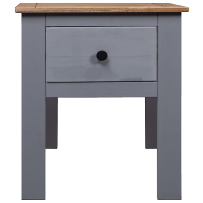 Comodino Grigio 46x40x57 cm in Legno di Pino Panama Range - homemem39