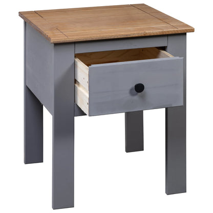 Comodino Grigio 46x40x57 cm in Legno di Pino Panama Range - homemem39