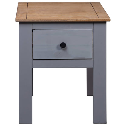 Comodino Grigio 46x40x57 cm in Legno di Pino Panama Range - homemem39