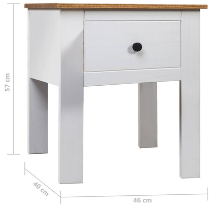 Comodino Bianco 46x40x57 cm in Legno di Pino Panama Range | homemem39