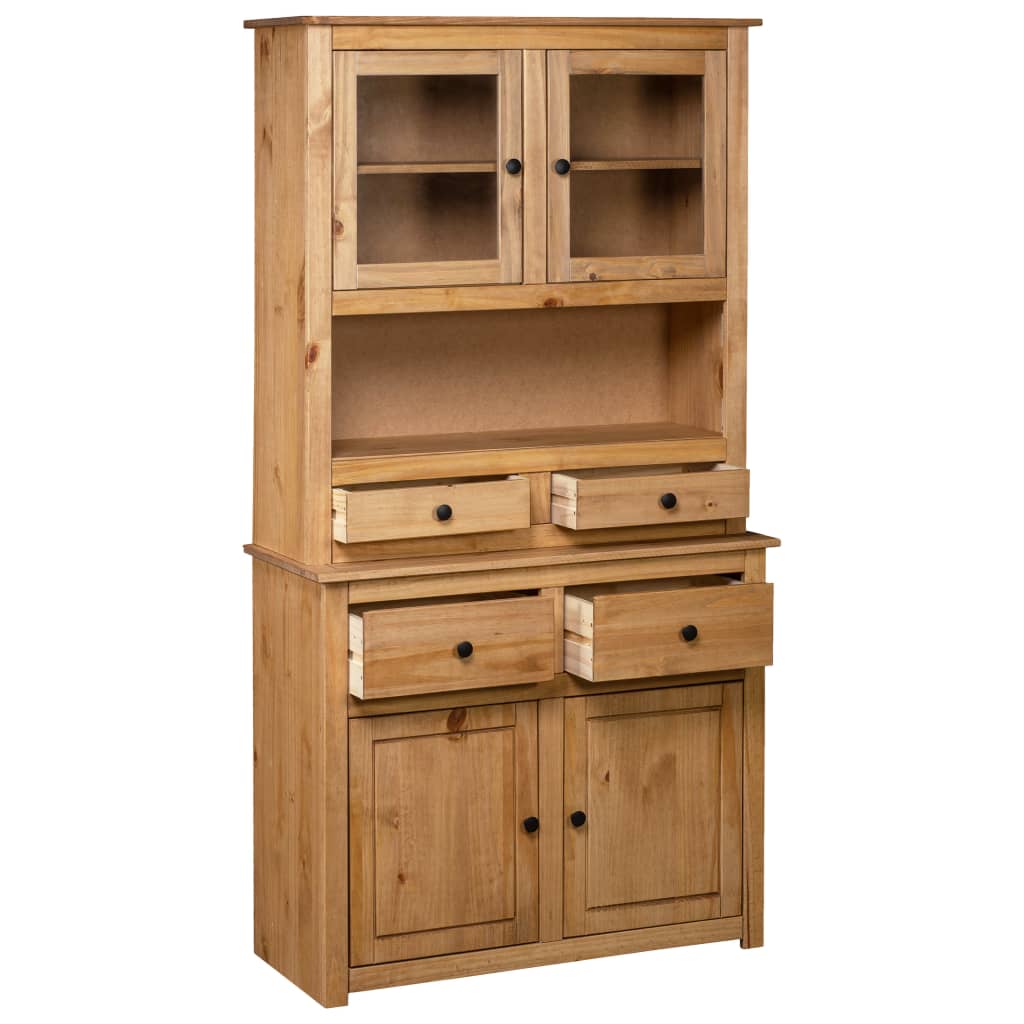 Credenza 93x40,5x180 cm in Legno Massello di Pino Panama Range | homemem39