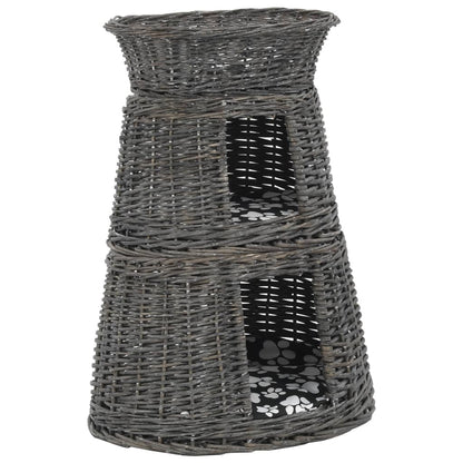 Ceste Gatti con Cuscini Grigio 3pz 47x34x60cm Salice Naturale | homemem39