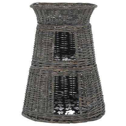 Ceste Gatti con Cuscini Grigio 3pz 47x34x60cm Salice Naturale | homemem39
