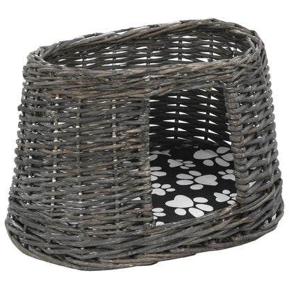 Ceste Gatti con Cuscini Grigio 3pz 47x34x60cm Salice Naturale | homemem39