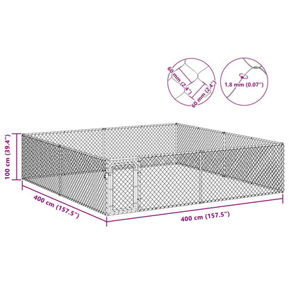 Canile da Esterno in Acciaio Zincato 4x4x1 m