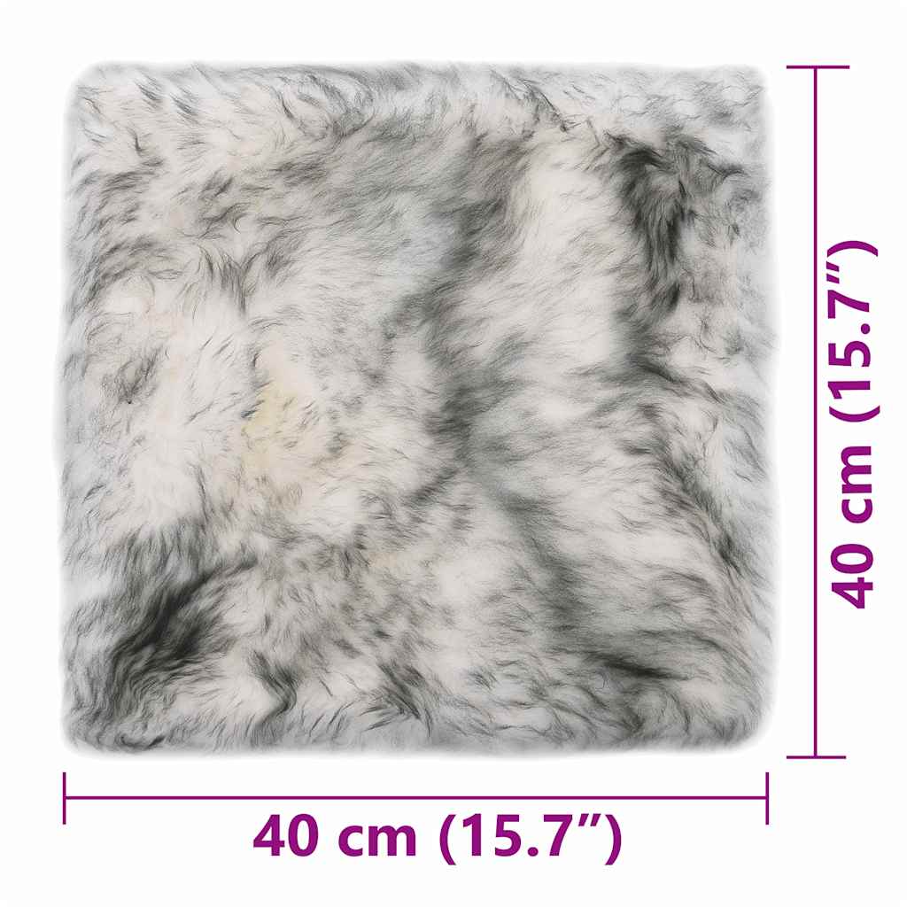 Chair Cushions 2pcs Melange Dark Gray 40x40cm Sheepskin