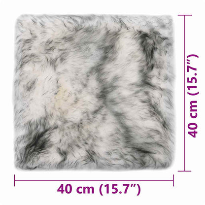 Chair Cushions 2pcs Melange Dark Gray 40x40cm Sheepskin