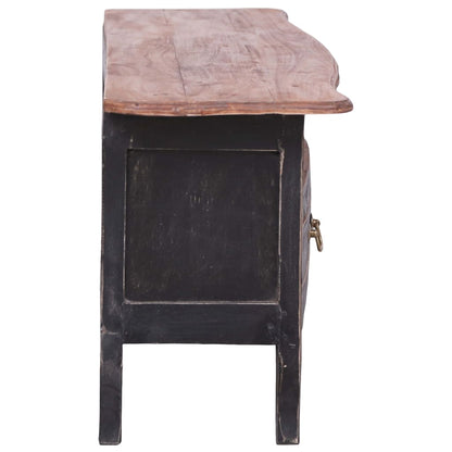 Mobile Porta TV 120x30x40 cm Nero Legno Massello di Mogano