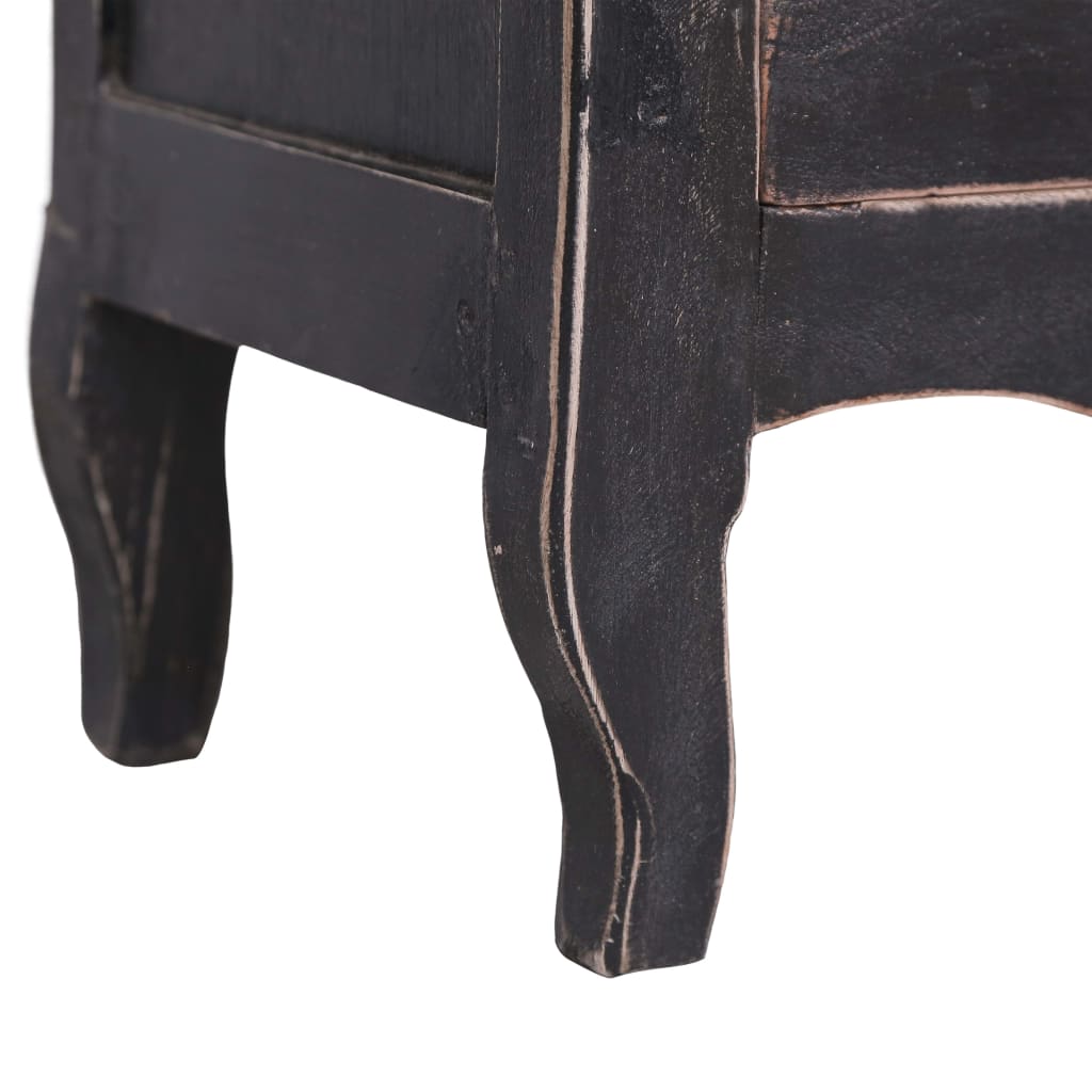 Mobile Porta TV 120x30x40 cm Nero Legno Massello di Mogano