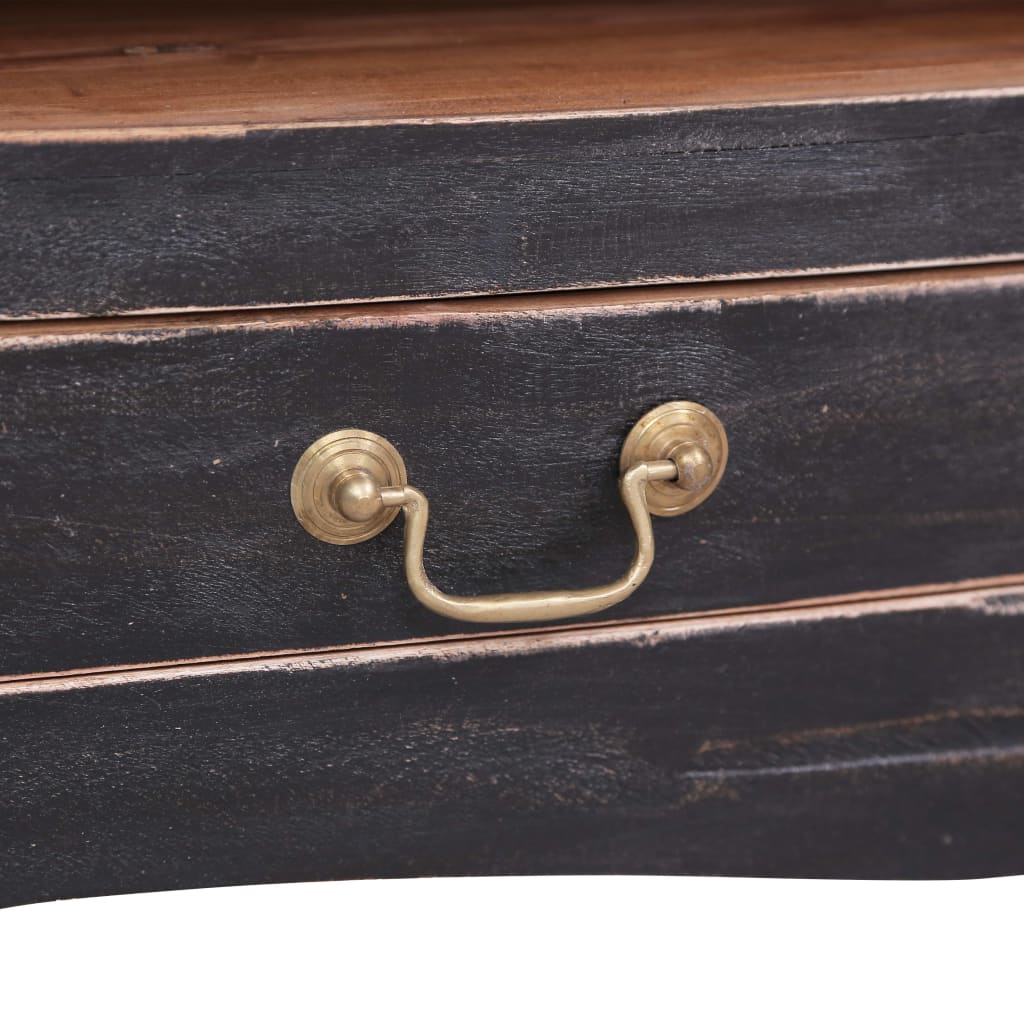 Mobile Porta TV 120x30x40 cm Nero Legno Massello di Mogano