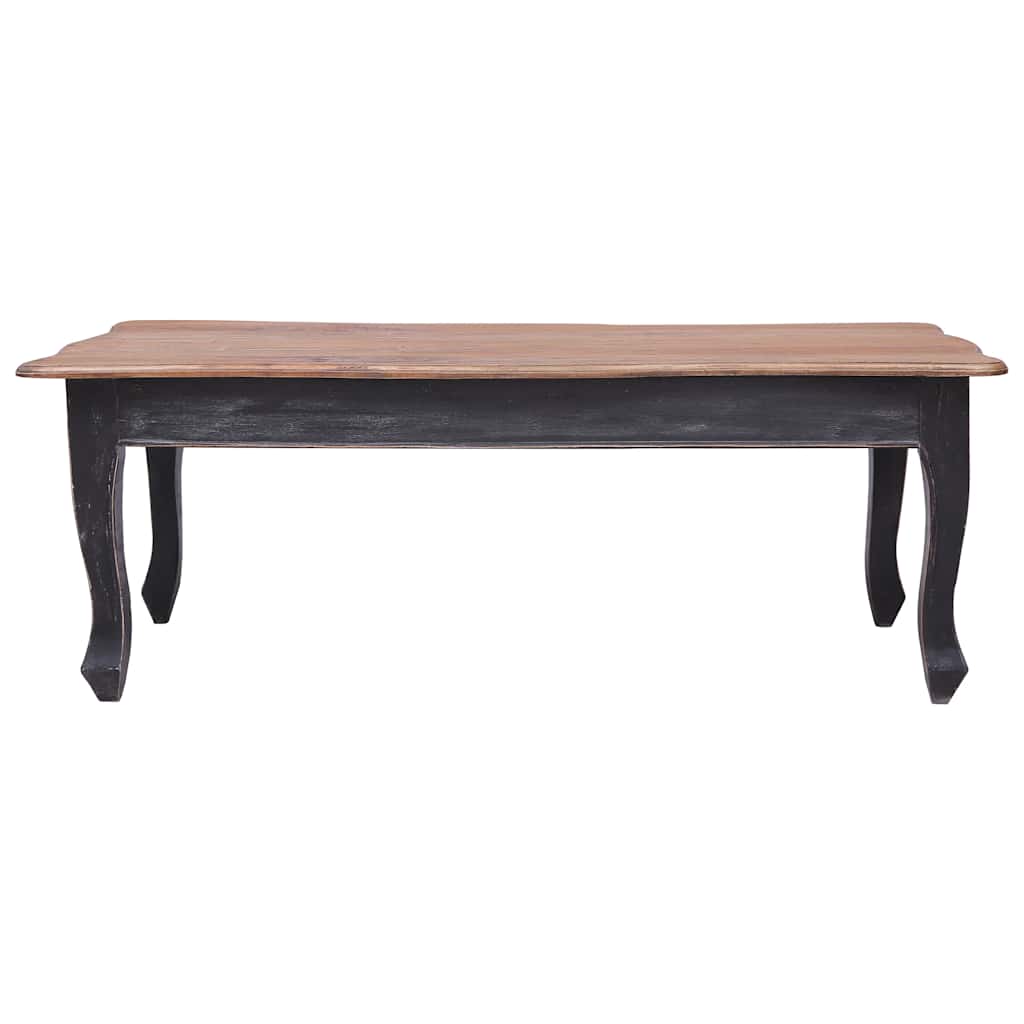 Tavolino da Salotto Nero 120x60x45 cm Legno Massello di Mogano