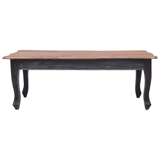 Tavolino da Salotto Nero 120x60x45 cm Legno Massello di Mogano