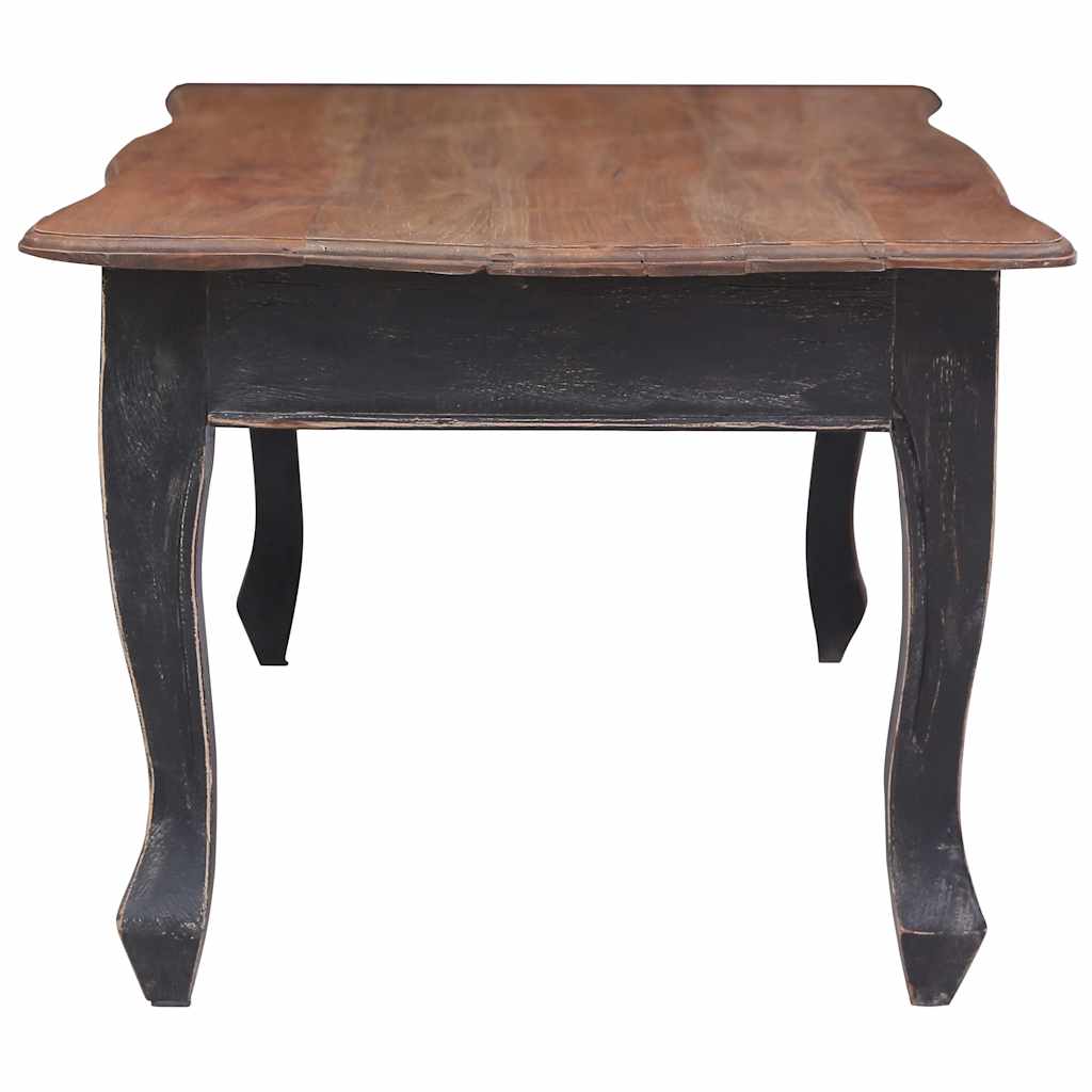 Tavolino da Salotto Nero 120x60x45 cm Legno Massello di Mogano