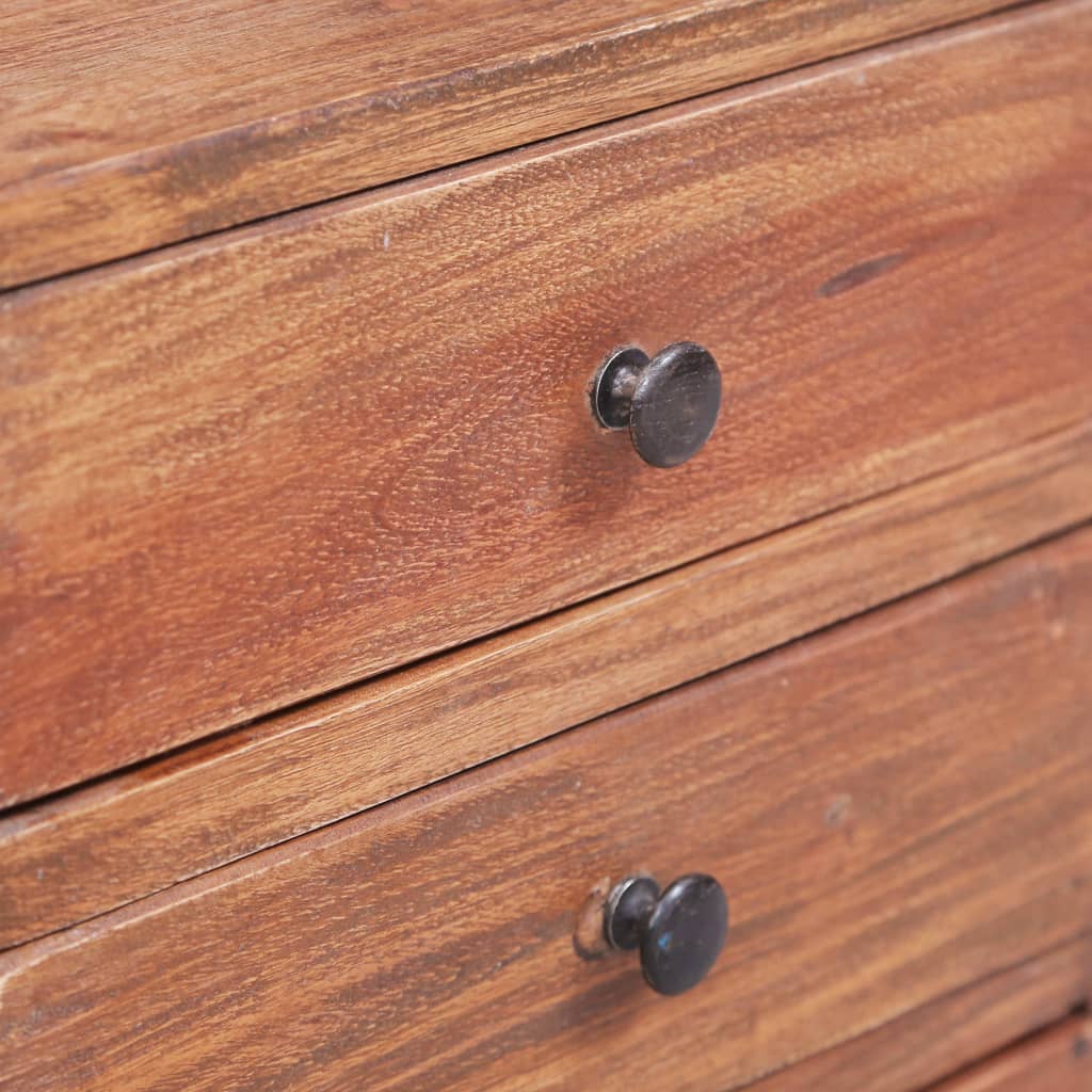 Comodino con 3 Cassetti 35x25x35 cm Legno Massello di Mogano - homemem39