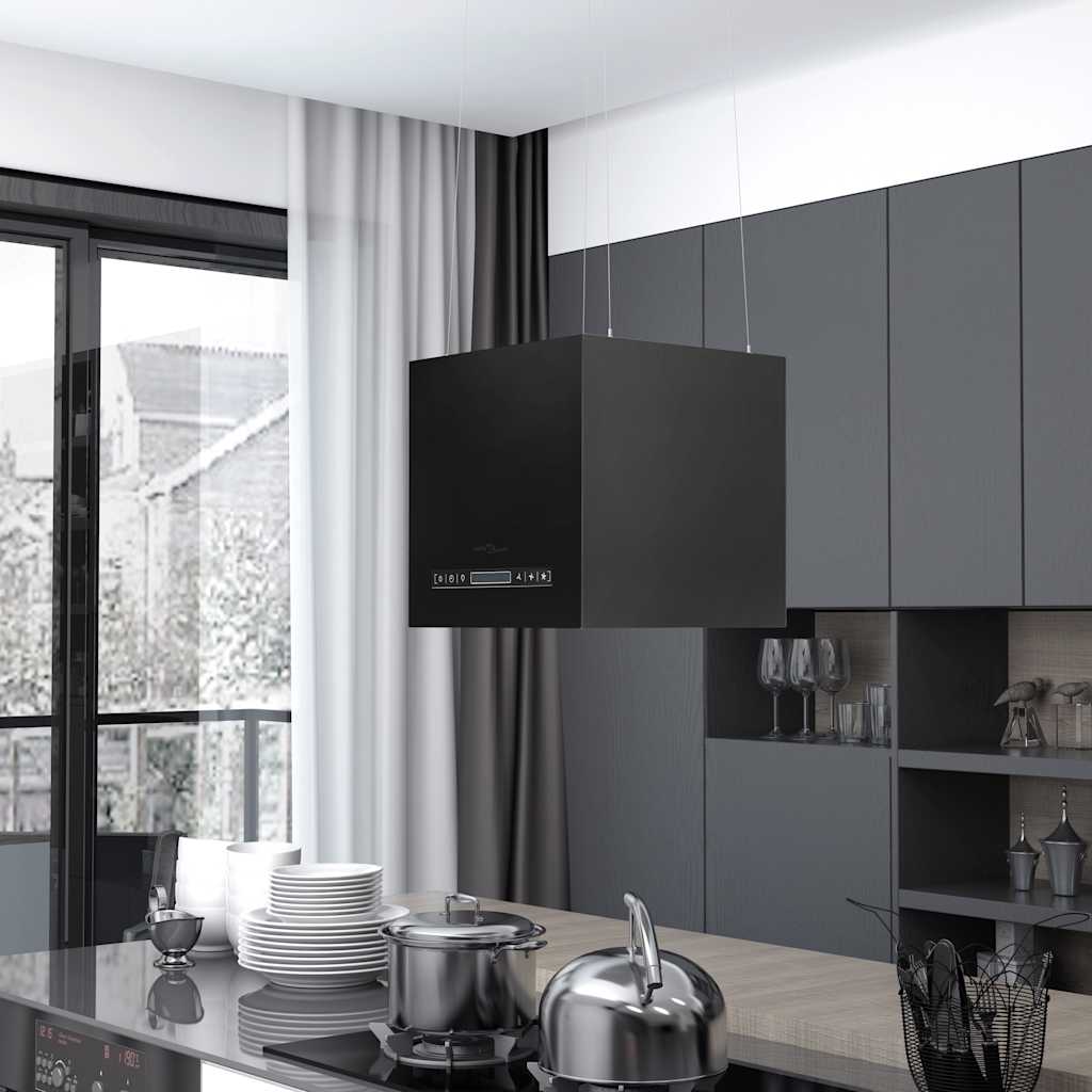 Cappa da Cucina ad Isola Sospesa LCD Sensore 37 cm in Acciaio