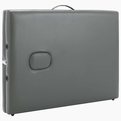 Lettino da Massaggio 2 Zone Telaio in Legno Antracite 186x68cm | homemem39