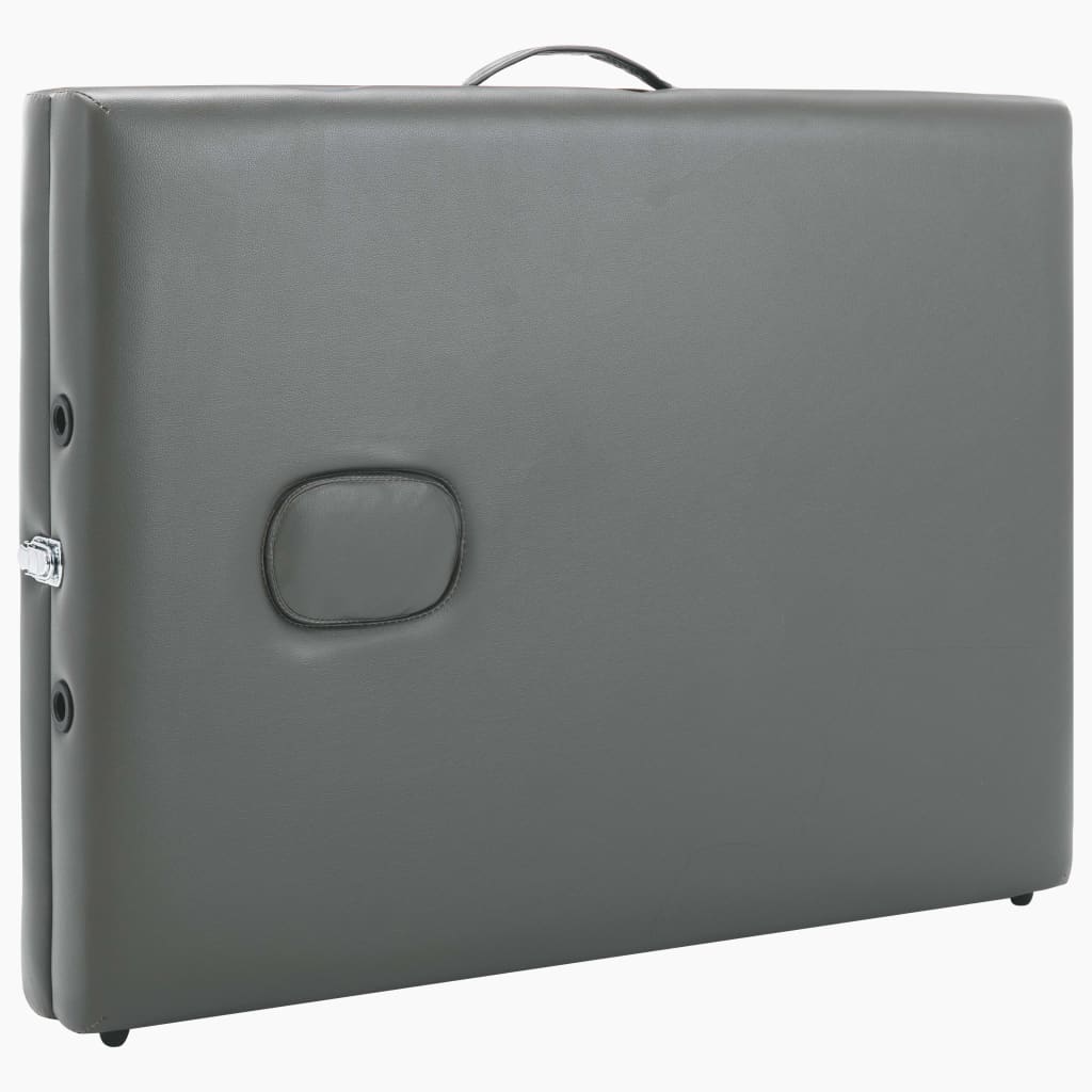 Lettino da Massaggio 2 Zone Telaio in Legno Antracite 186x68cm - homemem39