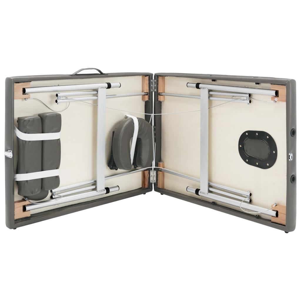 Lettino da Massaggio 2 Zone Telaio Alluminio Antracite 186x68cm | homemem39