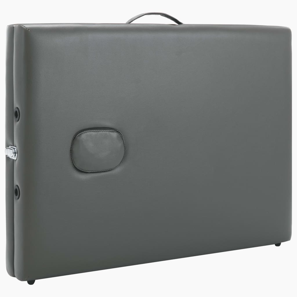 Lettino da Massaggio 2 Zone Telaio Alluminio Antracite 186x68cm | homemem39