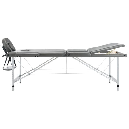 Lettino da Massaggio 3 Zone Telaio Alluminio Antracite 186x68cm | homemem39