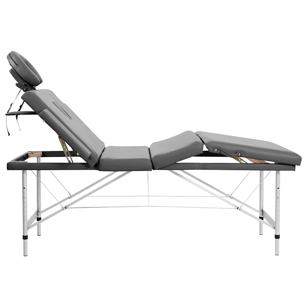 Lettino da Massaggio 4 Zone Telaio Alluminio Antracite 186x68cm | homemem39