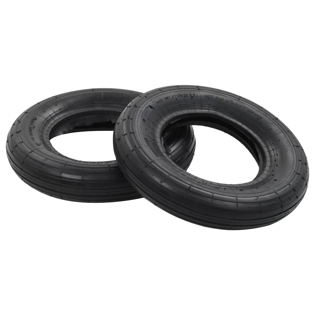 Set Ruote e Camere d'Aria per Carriola 4 pz 3.50-8 4PR Gomma - homemem39